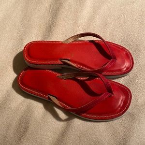 Red Kino flip flops